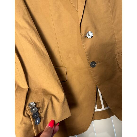 NWOT Hugo Boss Tan Hartlay 2 Stretch Slim Fit Cotton Jacket Brown Tan $645 - Picture 7 of 16